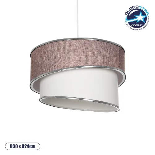 GLOBOSTAR® SONIA 203-0122 Μοντέρνο Κρεμαστό Φωτιστικό Οροφής με Ντουί 1 x E27 AC 220-240V IP20 - Ροζ & Λευκό - Μ30 x Π30 x Υ24cm