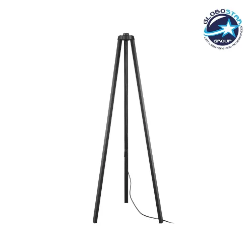 GLOBOSTAR® TRIPOD 203-0258 Μοντέρνο Επιδαπέδιο Φωτιστικό με Ντουί 1 x E27 AC 220-240V IP20 - Μαύρο - Μ38 x Π38 x Υ120cm
