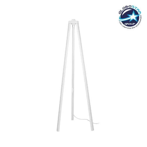 GLOBOSTAR® TRIPOD 203-0259 Μοντέρνο Επιδαπέδιο Φωτιστικό με Ντουί 1 x E27 AC 220-240V IP20 - Λευκό - Μ38 x Π38 x Υ120cm