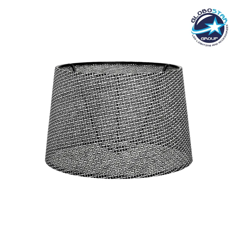 GloboStar® COVER 203-0262 Μοντέρνο Φωτιστικό Καπέλο Γκρί Διάτρητο Ύφασμα για Ντουί E27- Μ38 x Π38 x Υ24cm