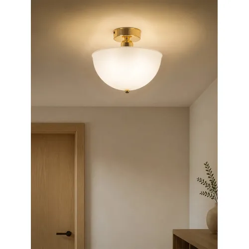 GLOBOSTAR® MEDUSA 203-0308 Μοντέρνο Φωτιστικό Οροφής με Ντουί 1 x E27 AC 220-240V IP20 -Μπεζ - Χρυσό - Μ25 x Π25 x 23cm