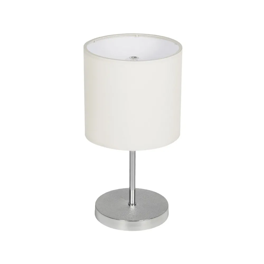 GLOBOSTAR® GLOSSY 204-0077 Μοντέρνο Επιτραπέζιο Φωτιστικό Πορτατίφ με Ντουί 1 x E27 AC 220-240V IP20 - Ασημί & Μπεζ - Μ19 x Π19 x Υ36cm