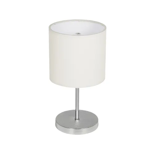 GLOBOSTAR® GLOSSY 204-0077 Μοντέρνο Επιτραπέζιο Φωτιστικό Πορτατίφ με Ντουί 1 x E27 AC 220-240V IP20 - Ασημί & Μπεζ - Μ19 x Π19 x Υ36cm