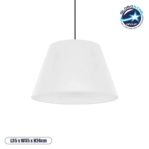 GLOBOSTAR® TRIANGLE 204-0089 Μοντέρνο Κρεμαστό Φωτιστικό Οροφής με Ντουί 1 x E27 AC 220-240V IP20 - Λευκό - Μ35 x Π35 x Υ24cm