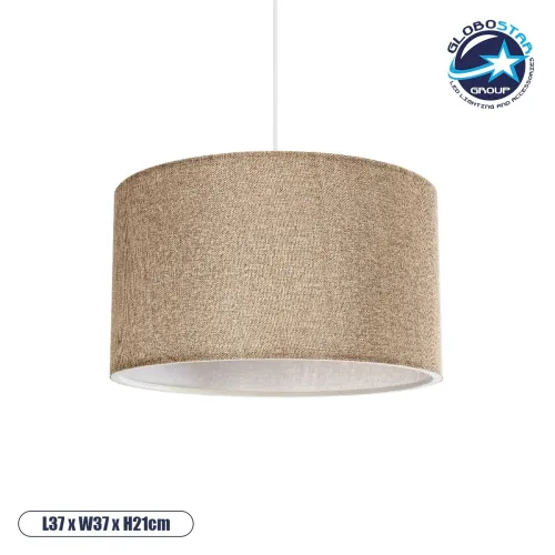 GLOBOSTAR® LOFTY 204-0090 Μοντέρνο Κρεμαστό Φωτιστικό Οροφής με Ντουί 1 x E27 AC 220-240V IP20 - Μπεζ - Μ37 x Π37 x Υ21cm