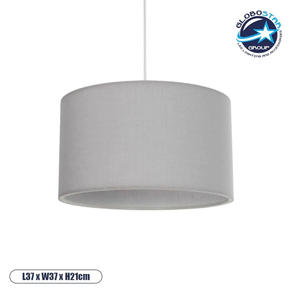 GLOBOSTAR® LOFTY 204-0093 Μοντέρνο Κρεμαστό Φωτιστικό Οροφής με Ντουί 1 x E27 AC 220-240V IP20 - Γκρι - Μ37 x Π37 x Υ21cm