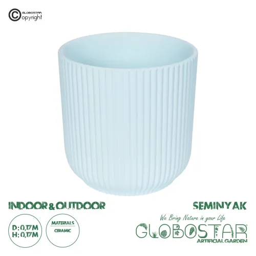 GloboStar® Artificial Garden SEMINYAK 20519 Διακοσμητική Κεραμική Γλάστρα Λευκή Π17 x M17 x Υ17
