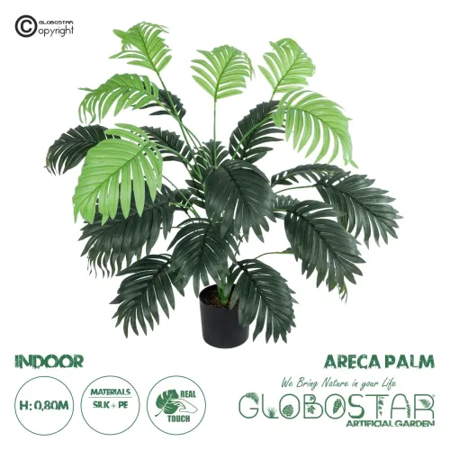 GloboStar® Artificial Garden ARECA PALM PLANT 20915 Διακοσμητικό Φυτό Αρέκα Φ90 x Υ80cm