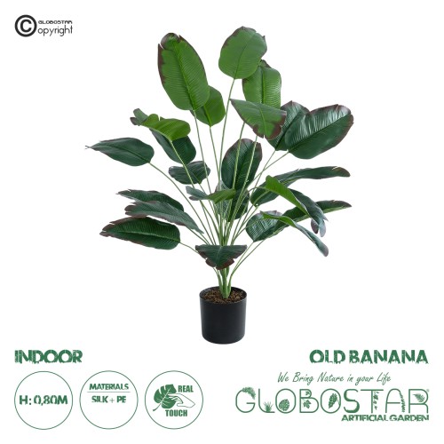GloboStar® Artificial Garden OLD BANANA PLANT 20917 - Διακοσμητικό Φυτό Ώριμη Μπανανιά Φ90 x Υ80cm