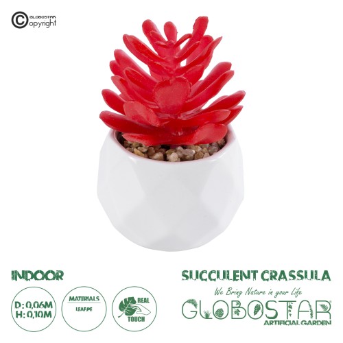 GloboStar® Artificial Garden SUCCULENT CRASSULA 20985 Διακοσμητικό Φυτό Παχύφυτο Κράσουλα Υ10cm