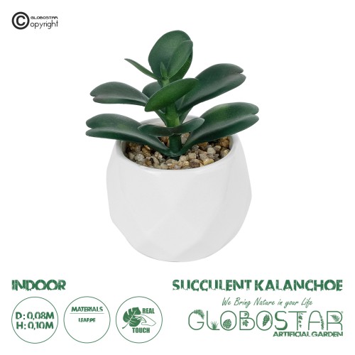 GloboStar® Artificial Garden SUCCULENT KALANCHOE POTTED PLANT 20994 Διακοσμητικό Φυτό Καλαχόη  Φ8 x Υ10cm