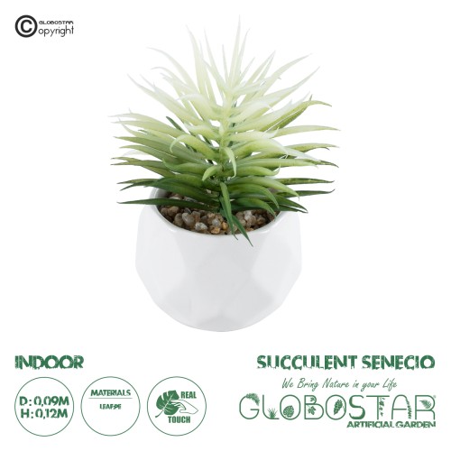 GloboStar® Artificial Garden SUCCULENT SENECIO 20997 Διακοσμητικό Φυτό Παχύφυτο Σενέκιο Υ12cm