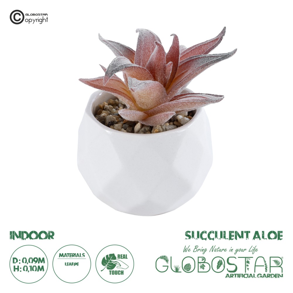 GloboStar® Artificial Garden SUCCULENT ALOE 21006 Διακοσμητικό Φυτό Παχύφυτο Αλόη Υ10cm