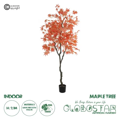 GloboStar® Artificial Garden MAPLE TREE 21105 Τεχνητό Διακοσμητικό Δέντρο Σφένδαμος Μ90 x Π90 x Υ210cm