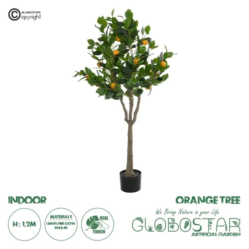 GloboStar® Artificial Garden ORANGE TREE 21108 Τεχνητό Διακοσμητικό Δέντρο Πορτοκαλιά Μ70 x Π50 x Υ120cm