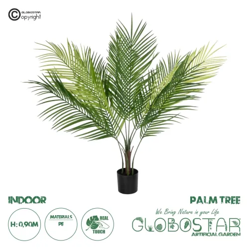 GloboStar® Artificial Garden PALM TREE 21153 Τεχνητό Διακοσμητικό Φυτό Φοίνικας Μ100 x Π50 x Υ90cm
