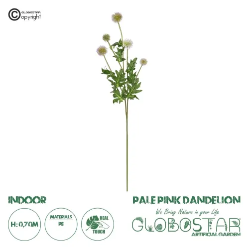 GloboStar® Artificial Garden PURPLE PINK BOUQET 21366 Τεχνητό Διακοσμητικό Ταραξάκο Μπουκέτο Y70cm