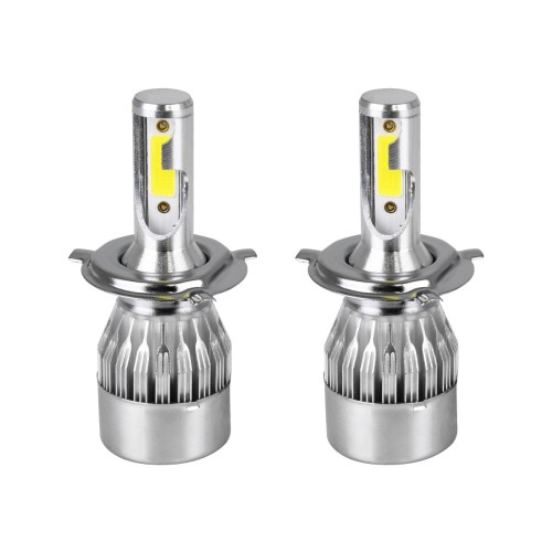 GLOBOSTAR® LEDKITC6 82002 Λάμπα H4 LED 24W/48W 3600lm/7200lm 360° DC 12-24V Αδιάβροχο IP65 Ψυχρό Λευκό 6000K - CREE COB Chip - Μ3.5 x Π3.5 x Υ9.5cm - Πακέτο 2 Τεμαχίων - 1 Χρόνο Εγγύηση