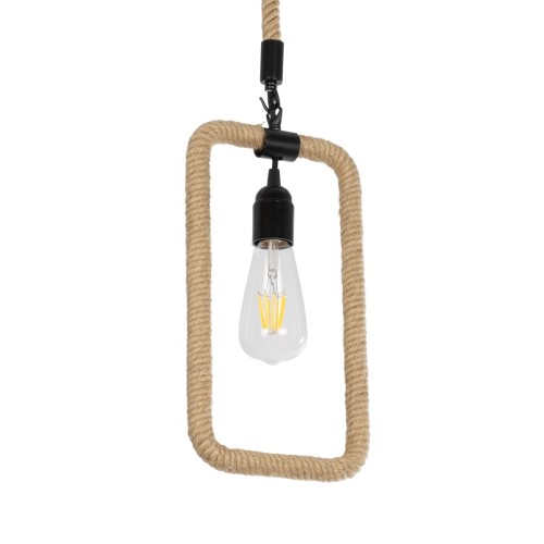 GLOBOSTAR® MALVERN 999-0234 Vintage Κρεμαστό Φωτιστικό Οροφής με Ντουί 1 x E27 AC 220-240V IP20 - Μαύρο & Μπεζ - Μ18.5 x Π4 x Υ41.5cm