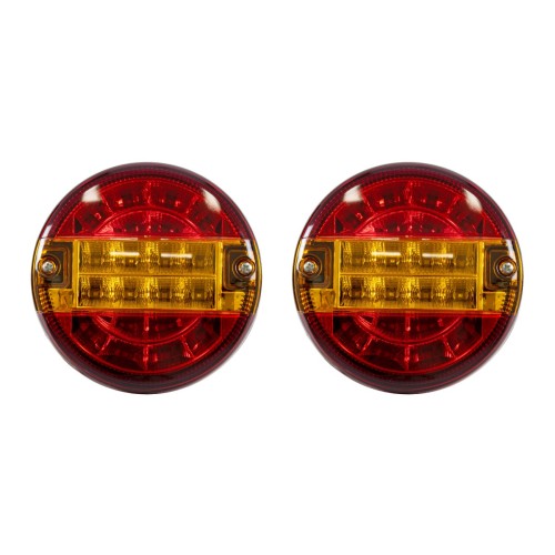 GLOBOSTAR® TAILIGHT 999-0252 Πίσω Φανάρι Οχημάτων LED 10W 400lm 180° DC 12V Αδιάβροχο IP66 Πορτοκαλί & Κόκκινο - Μ13.5 x Π13.5 x Υ5.5cm - Πακέτο 2 Τεμαχίων - 1 Χρόνο Εγγύηση