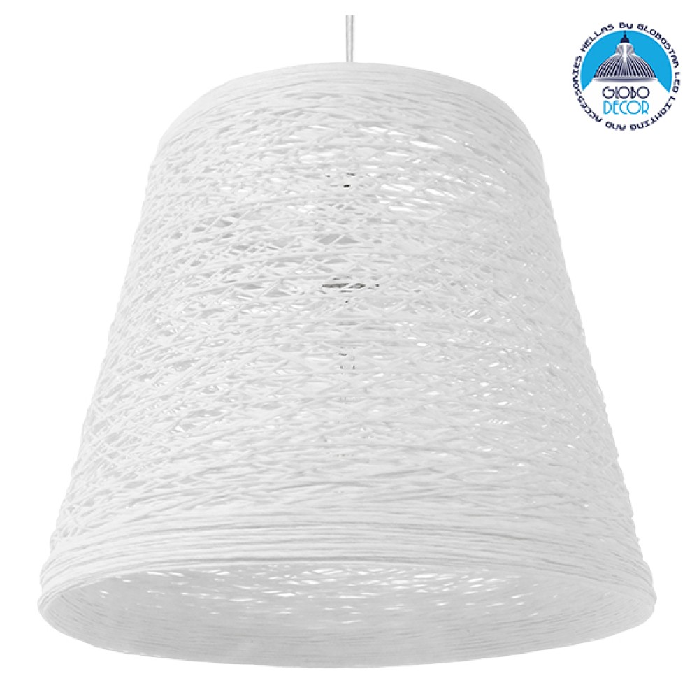GLOBOSTAR® PLAYROOM 01562 Vintage Κρεμαστό Φωτιστικό Οροφής με Ντουί 1 x E27 AC 220-240V IP20 - Λευκό - Μ32 x Π32 x Υ27cm