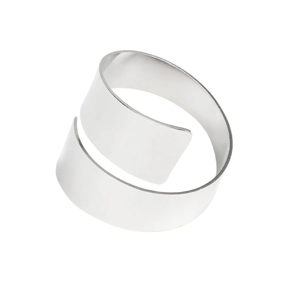 GLOBOSTAR® COUVERT 35009 Διακοσμητικό Δαχτυλίδι Πετσέτας - Ασημί - Μ5 x Π5 x Υ4.5cm