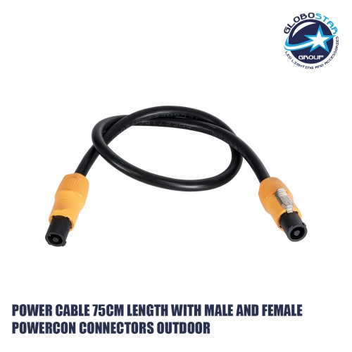 GLOBOSTAR® 41035 Καλώδιο Σύνδεσης Ρεύματος Powercon για Οθόνες LED Video Wall Αδιάβροχο IP65 - Μ75 x Π3.3 x Υ3.3cm
