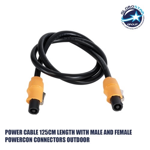 GLOBOSTAR® 41036 Καλώδιο Σύνδεσης Ρεύματος Powercon για Οθόνες LED Video Wall Αδιάβροχο IP65 - Μ125 x Π3.3 x Υ3.3cm