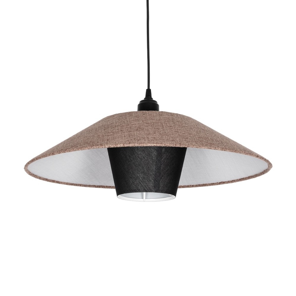 GLOBOSTAR® STORM 203-0294 Μοντέρνο Κρεμαστό Φωτιστικό Οροφής με Ντουί 1 x E27 AC 220-240V IP20 - Μαύρο &  Μπεζ - Μ50 x Π50 x Υ24cm