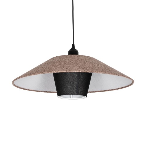 GLOBOSTAR® STORM 203-0294 Μοντέρνο Κρεμαστό Φωτιστικό Οροφής με Ντουί 1 x E27 AC 220-240V IP20 - Μαύρο &  Μπεζ - Μ50 x Π50 x Υ24cm