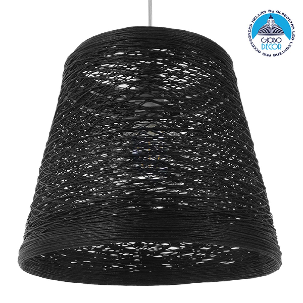 GLOBOSTAR® PLAYROOM 01563 Vintage Κρεμαστό Φωτιστικό Οροφής με Ντουί 1 x E27 AC 220-240V IP20 - Μαύρο - Μ32 x Π32 x Υ27cm