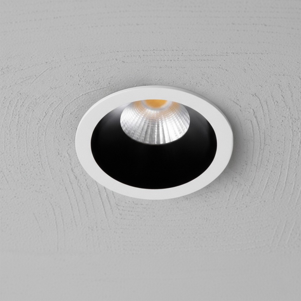 kelvo® DOT KLV-101-0303 Χωνευτό Φωτιστικό Downlight Σποτ LED 5W 650lm 38° AC 220-240V IP20 Φυσικό Λευκό 4500K - Bridgelux COB Chip & TÜV SÜD Driver - Λευκό & Μαύρο Ματ - Μ4 x Π4 x Υ5.9cm / Q3.5cm - 5 Χρόνια Εγγύηση