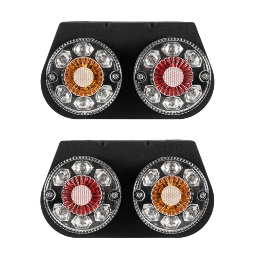 GLOBOSTAR® TAILIGHT 999-0251 Πίσω Φανάρι Οχημάτων LED 9W 360lm 180° DC 24V Αδιάβροχο IP66 Πορτοκαλί & Κόκκινο & Ψυχρό Λευκό 6000K - Μ18.5 x Π5 x Υ10cm - Πακέτο 2 Τεμαχίων - 1 Χρόνο Εγγύηση