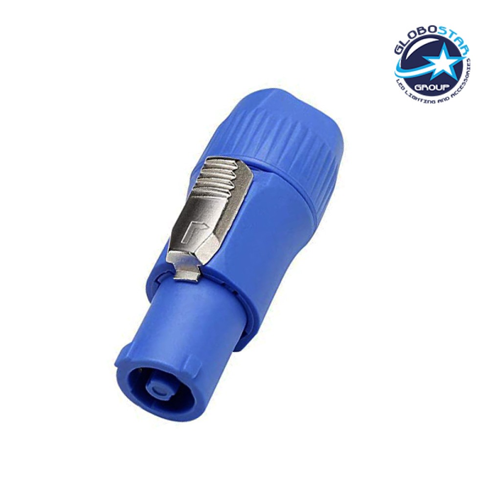 GLOBOSTAR® POWERCON 51190 Βύσμα Τροφοδοσίας Powercon/Speakon Αρσενικό 3 Pin AC/DC 250V 20A max - Μπλε - Μ6.9 x Π2.7 x Υ2.7cm