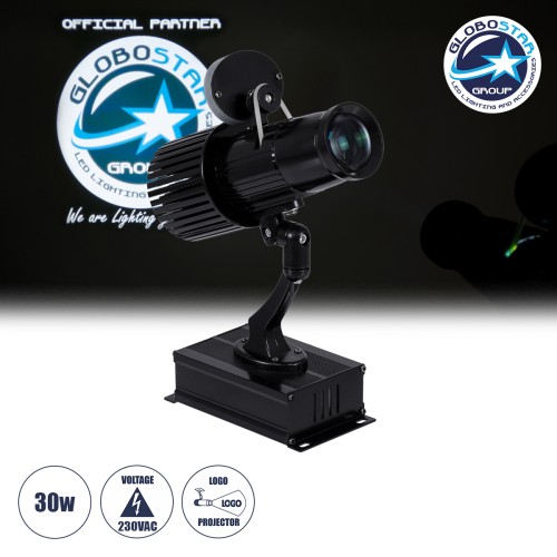 GloboStar® PROJECTOR 51176 LED Προτζέκτορας Διαφημιστικού Λογότυπου GloboStar Official Partner Εσωτερικού Χώρου - 30W AC 220-240V IP20 - Μ22.5 x Π8 x Υ28.5cm - 2 Χρόνια Εγγύηση