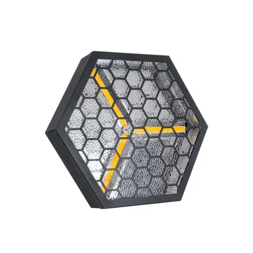 GloboStar® 51201 HALO HEXA Επαγγελματικό Φωτιστικό Ειδικών Εφέ DIGITAL MATRIX PIXEL & Blinder - 3 x 80W LED COB Chips Ultra Gold Warm White 2200K & 30 x 0.5W LED SMD5050 Chips RGB - AC 220V-240V DMX512 Display on Body - Μαύρο - Μ38 x Π38 x Υ22cm -