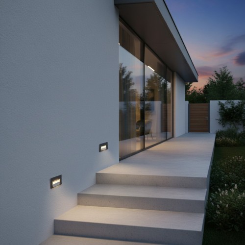 kelvo® STEPART KLV-101-0081 Χωνευτό Φωτιστικό Σκαλοπατιού / Διαδρόμου LED 3W 375lm 45° AC 220-240V Αδιάβροχο IP65 Θερμό Λευκό 2700K - Lumileds SMD Chip & TÜV SÜD Driver - Γκρι Ανθρακί Ματ - Μ10.5 x Π4.5 x Υ6cm / Q9.1 x 4.5cm - 5 Χρόνια Εγγύηση