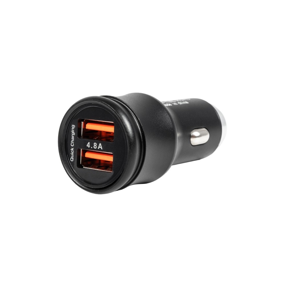 GLOBOSTAR® MATRIX GLB-106-0025 Τροφοδοτικό/Φορτιστής Αυτοκινήτου με 1 x USB 2.4A & 1 x USB-C 2.4A για Εύκαμπτη Κυλιόμενη Ψηφιακή Επιγραφή 12W AC 220-240V σε DC 5V IP20 - Μ6.6 x Π2.8 x Υ2.8cm - 2 Χρόνια Εγγύηση