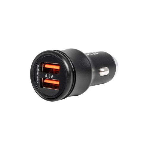 GLOBOSTAR® MATRIX GLB-106-0025 Τροφοδοτικό/Φορτιστής Αυτοκινήτου με 1 x USB 2.4A & 1 x USB-C 2.4A για Εύκαμπτη Κυλιόμενη Ψηφιακή Επιγραφή 12W AC 220-240V σε DC 5V IP20 - Μ6.6 x Π2.8 x Υ2.8cm - 2 Χρόνια Εγγύηση