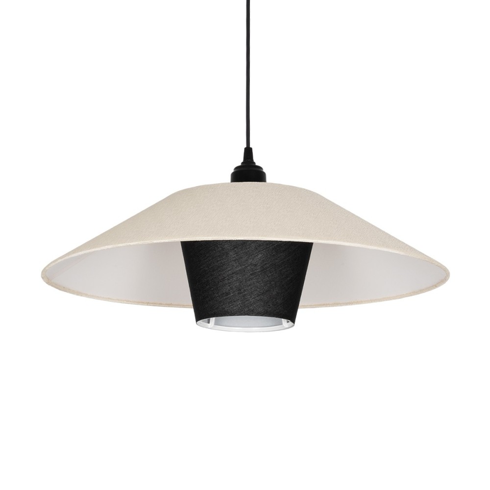 GLOBOSTAR® STORM 203-0293 Μοντέρνο Κρεμαστό Φωτιστικό Οροφής με Ντουί 1 x E27 AC 220-240V IP20 - Μαύρο &  Λευκό - Μ50 x Π50 x Υ24cm