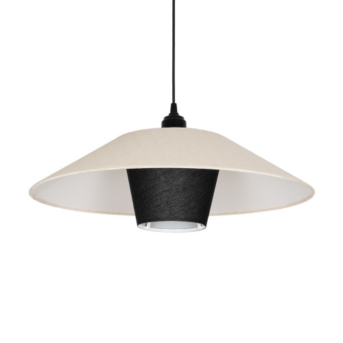 GLOBOSTAR® STORM 203-0293 Μοντέρνο Κρεμαστό Φωτιστικό Οροφής με Ντουί 1 x E27 AC 220-240V IP20 - Μαύρο &  Λευκό - Μ50 x Π50 x Υ24cm