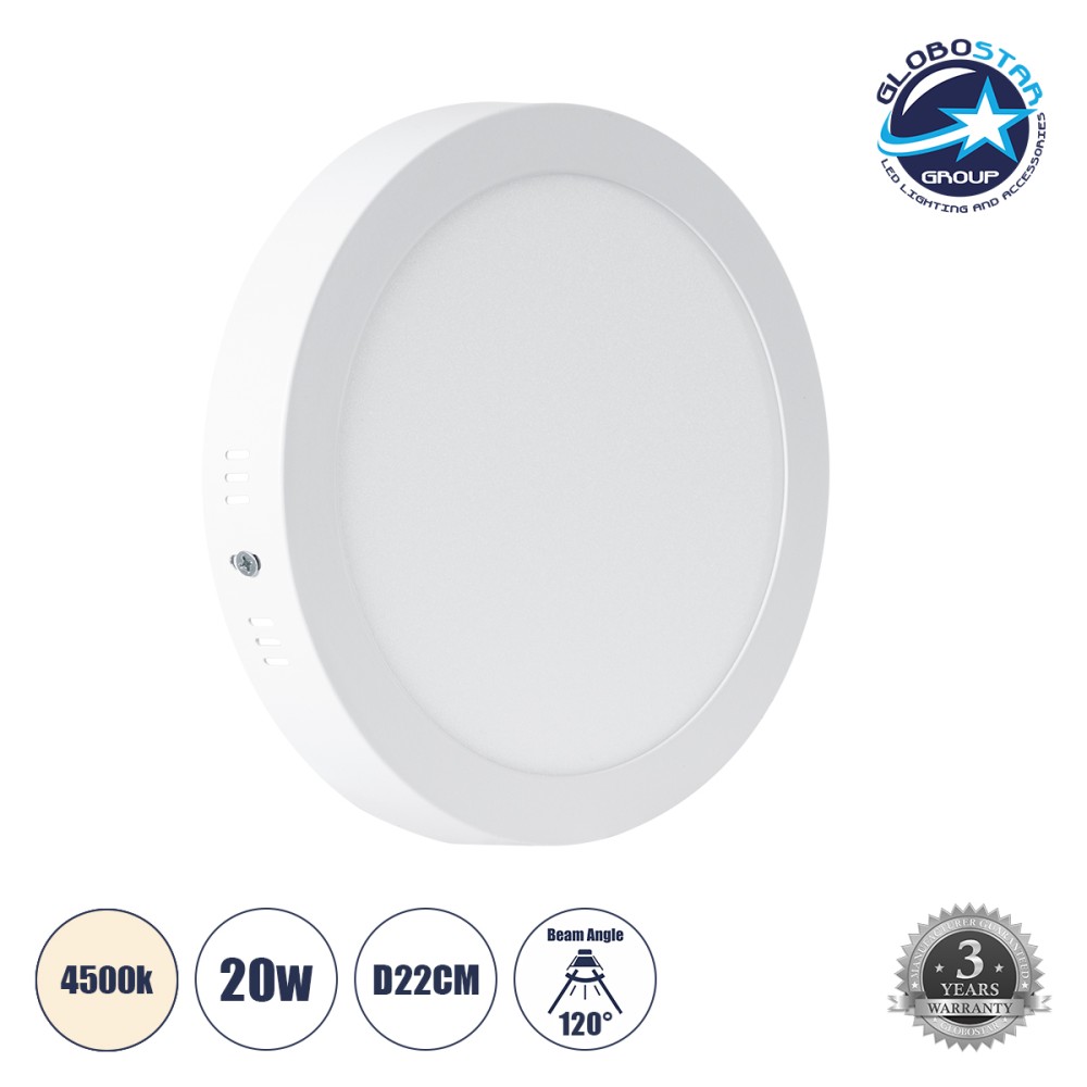 GLOBOSTAR® PANELO 60201 Panel Οροφής LED 20W 1900lm 120° AC 220-240V IP20 Φυσικό Λευκό 4500K - Lumileds SMD Chip & TÜV SÜD Driver - Λευκό Γαλακτερό - Μ22 x Π22 x Υ3cm / Q20cm - 3 Χρόνια Εγγύηση