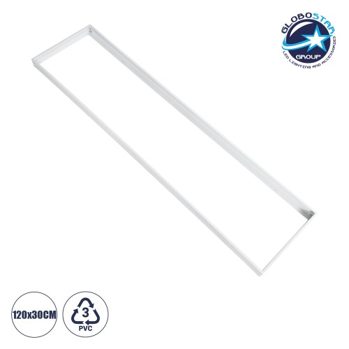GLOBOSTAR® PANELBASE 60221 Επιτοίχιο Πλαίσιο Στήριξης Ειδικό για Πάνελ 120x30cm - Μ120 x Π30 x Υ4.4cm