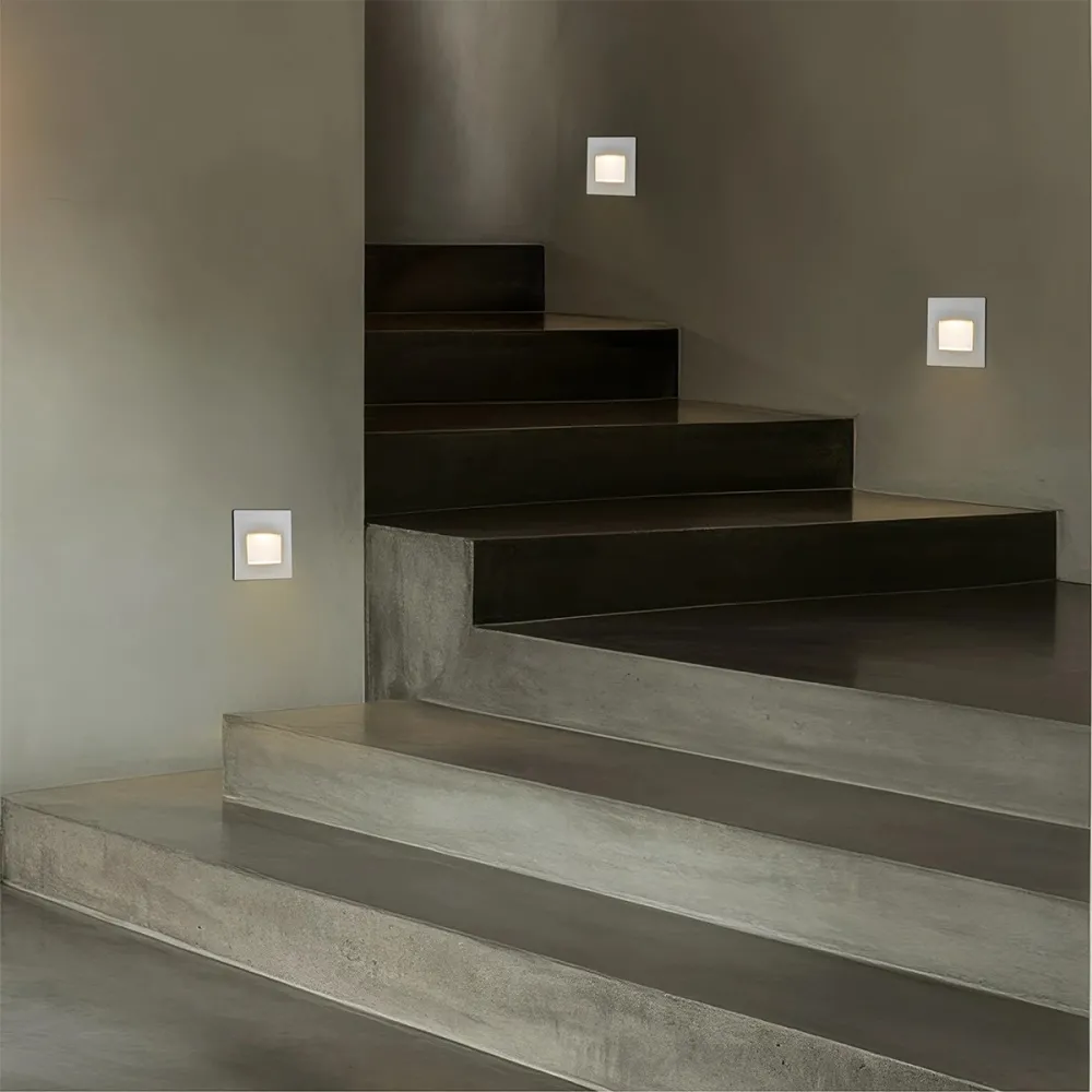 kelvo® STEPART KLV-101-0079 Χωνευτό Φωτιστικό Σκαλοπατιού / Διαδρόμου LED 3W 375lm 45° AC 220-240V Αδιάβροχο IP65 Θερμό Λευκό 2700K - Lumileds SMD Chip & TÜV SÜD Driver - Λευκό Ματ - Μ8.5 x Π5 x Υ8.5cm / Q6.7 x 6.7cm - 5 Χρόνια Εγγύηση