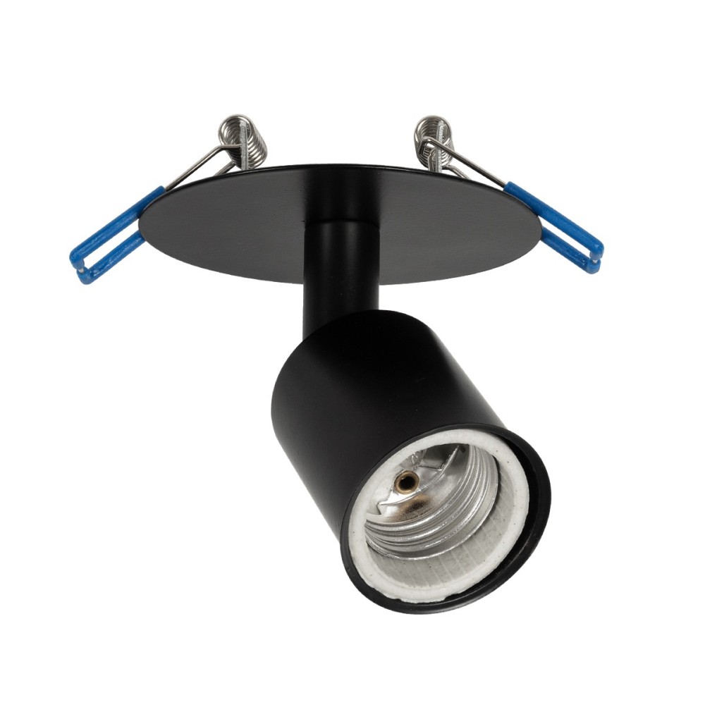GLOBOSTAR® SARA 999-0058 Χωνευτό Φωτιστικό Οροφής με Ντουί 1 x E27 AC 220-240V IP20 - Μαύρο - Μ8 x Π8 x Υ11cm / Q5.5cm