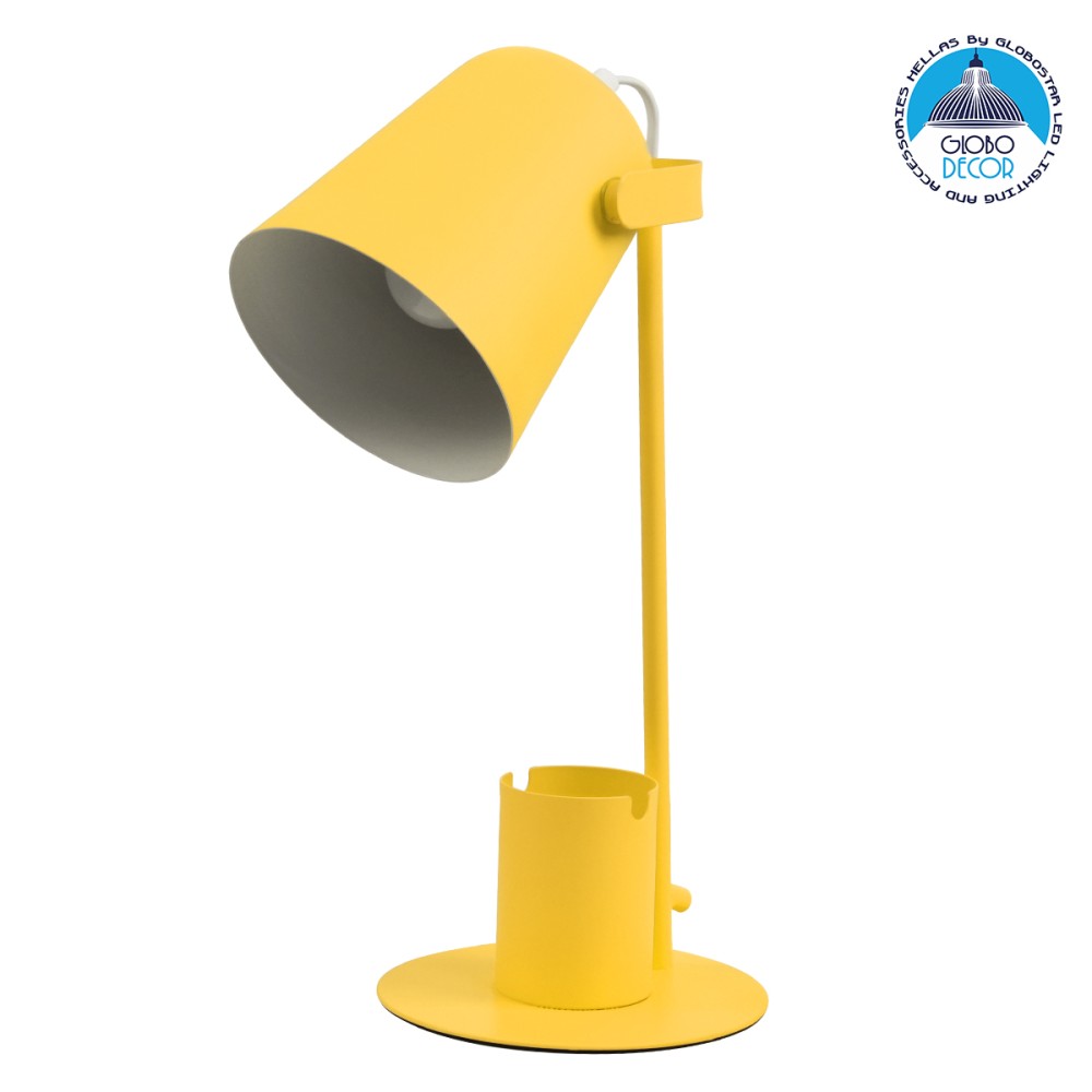 GLOBOSTAR® PENCASE 61567 Μοντέρνο Επιτραπέζιο Φωτιστικό Πορτατίφ με Ντουί 1 x E27 AC 220-240V IP20 - Κίτρινο - Μ12 x Π15 x Υ38cm