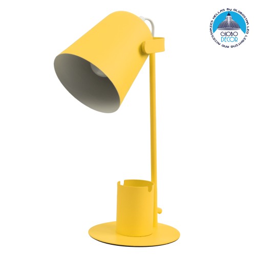 GLOBOSTAR® PENCASE 61567 Μοντέρνο Επιτραπέζιο Φωτιστικό Πορτατίφ με Ντουί 1 x E27 AC 220-240V IP20 - Κίτρινο - Μ12 x Π15 x Υ38cm