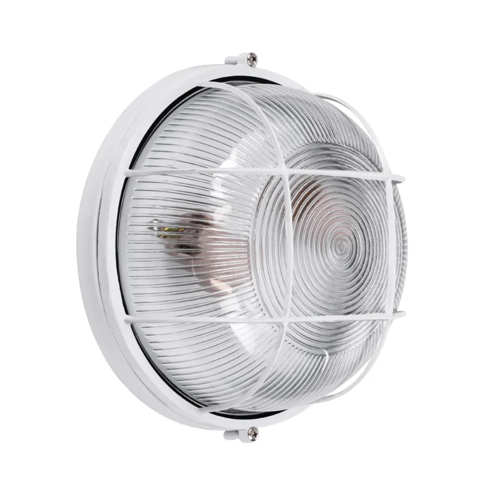 GLOBOSTAR® BOATLIGHT 61588 Vintage Φωτιστικό Καραβοχελώνα Τοίχου & Οροφής με Ντουί 2 x E27 AC 220-240V Αδιάβροχο IP65 - Λευκό Ματ - Μ24 x Π24 x Υ11cm