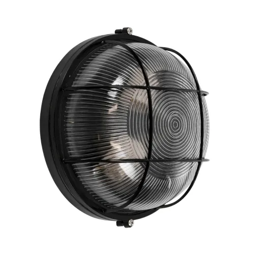 GLOBOSTAR® BOATLIGHT 61589 Vintage Φωτιστικό Καραβοχελώνα Τοίχου & Οροφής με Ντουί 2 x E27 AC 220-240V Αδιάβροχο IP65 - Μαύρο Ματ - Μ24 x Π24 x Υ11cm