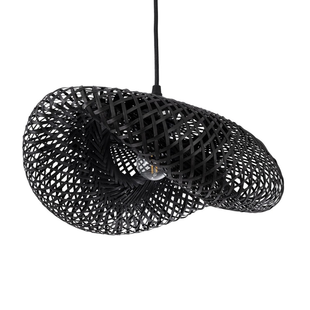 GLOBOSTAR® MEXICO 02200 Boho Κρεμαστό Φωτιστικό Οροφής με Ντουί 1 x E27 AC 220-240V IP20 - Μαύρο - Μ40 x Π30 x Υ13cm